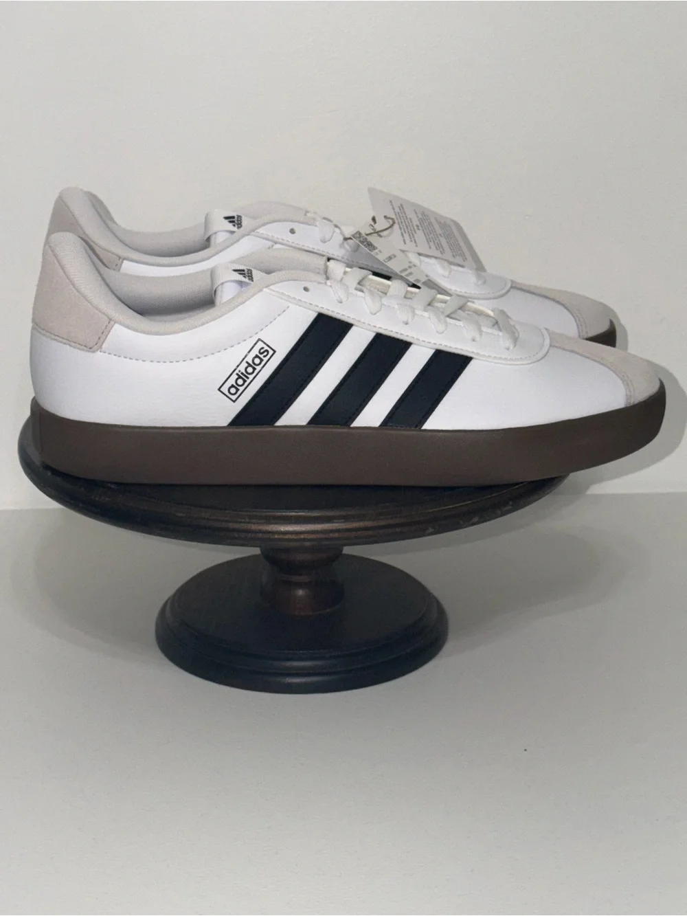 adidas VL Court 3.0 White Black Gum Sole Sneakers Men's Size 12 NEW ID6285